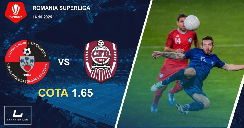 Csikszereda Miercurea Ciuc - CFR Cluj ponturi pariuri fotbal 16.10.2025