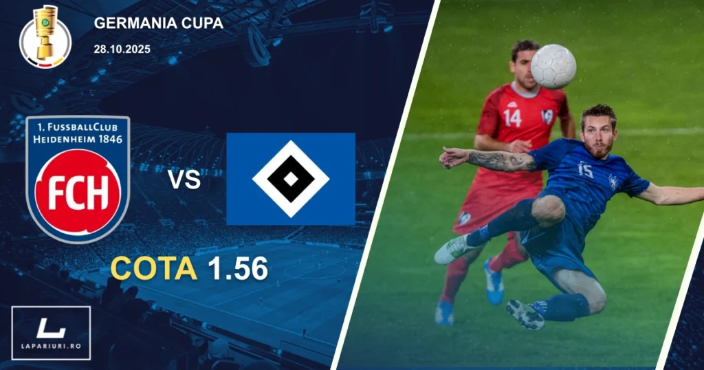 FC Heidenheim - Hamburg ponturi pariuri fotbal 28.10.2025