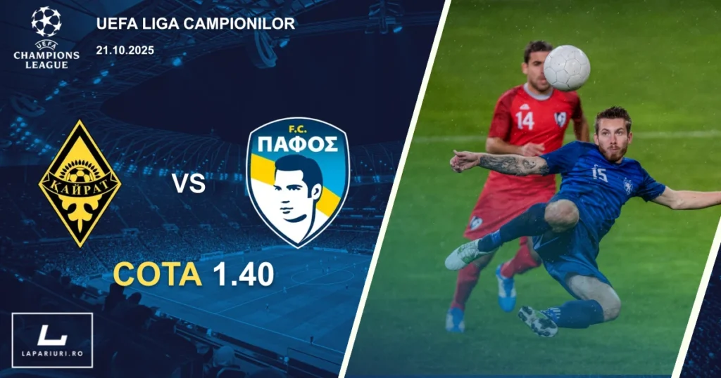 Kairat Almaty - Pafos ponturi pariuri fotbal 21.10.2025