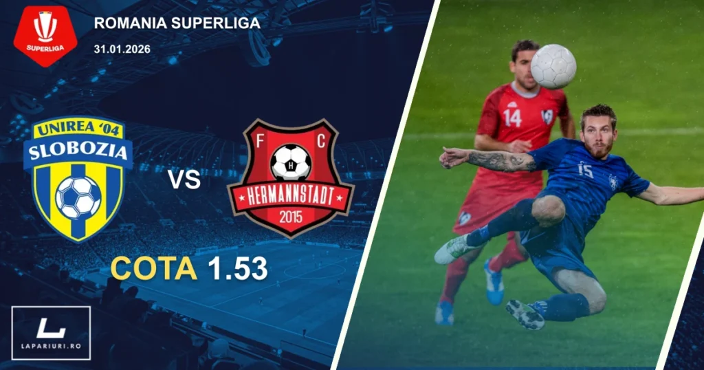 Unirea Slobozia_Hermannstadt_ponturi_pariuri_fotbal_31012026